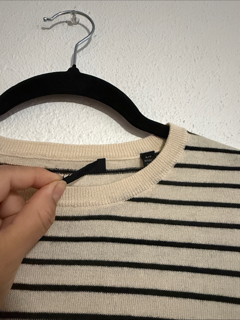 ATM Striped Lightweight Silk/Wool/ Cashmere Sweater - Picture 2 of 5